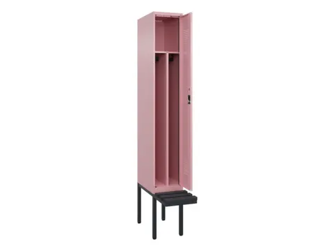 locker met bank,voor scheiding van kleding,HxBxD 2120x300x815mm,1vak