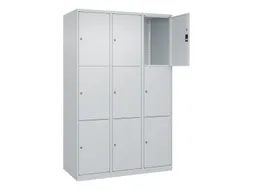 lockerkast,HxBxD 1850x1200x500mm,3x3vakken,vak B 400mm,cil.-slot