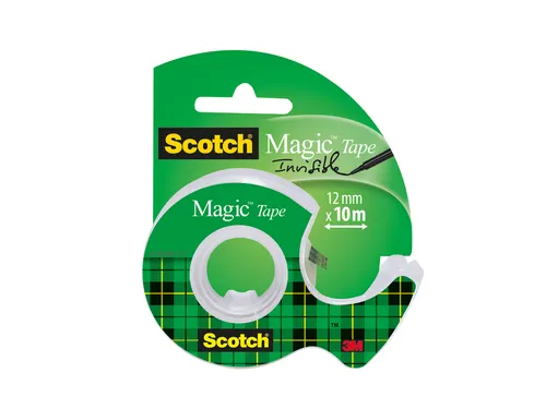 Plakband Scotch Magic 810 12mmx10m onzichtbaar + plakbandhouder
