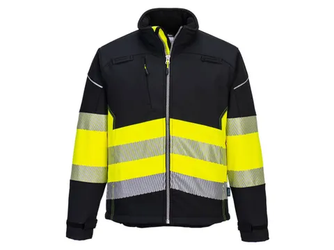 Portwest PW375 hi-vis softshell, geel/zwart, maat 4XL, per stuk