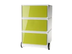 mobiel ladeblok,HxBxD 642x390x436mm,3lade(n),romp wit,front groen