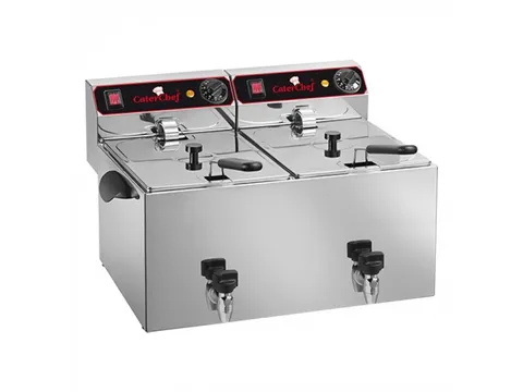CaterChef Friteuse rvs 9+9 Liter elektrisch