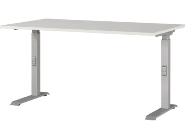In hoogte verstelbaar bureau,HxBxD 680-910x1400x800mm,blad lichtgrijs