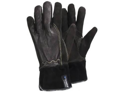 Tegera 32 hittebestendige lederen handschoenen, bruin/zwart, maat 10,