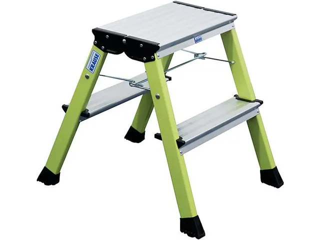 marchepied pliant roulant,alu,vert,estrade HxP 0,45x200m,2x2marches