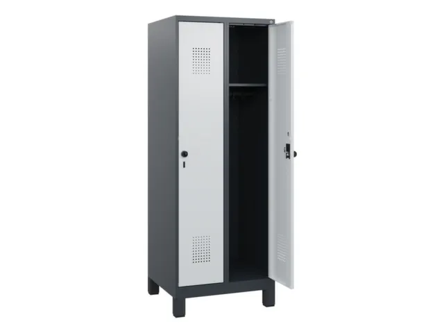 schoollocker,HxBxD 1630x600x500mm,2vak,vak B 300mm,draaigrendel,voeten