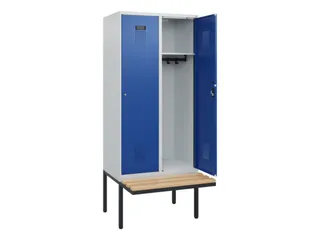 locker met bank,HxBxD 1950x800x815mm,2vak,vak B 400mm,cilinderslot - 1