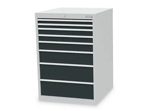 ladekast,HxBxD 1019x705x736mm,8lade(n),cilinderslot,romp RAL7035