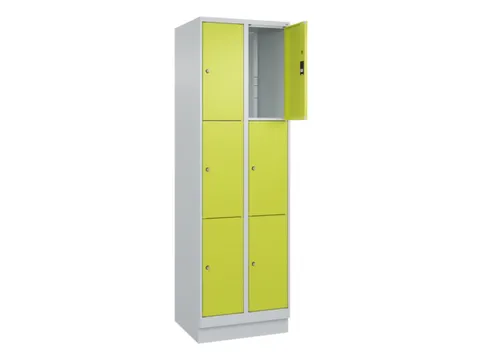 lockerkast,HxBxD 1950x600x500mm,2x3vakken,vak B 300mm,cil.-slot,sokkel