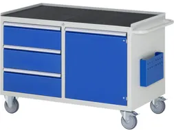 gereedschapswagen 795x1145x650mm metaalblad 450kg 3 laden+kast RAL5010