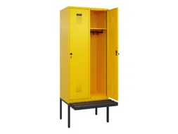 locker met bank,HxBxD 2120x800x815mm,2vak,vak B 400mm,draaigrendel