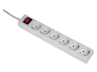 Tafelcontactdoos 6-voudig Beveiligd 500cm Wit Randaarde - 3