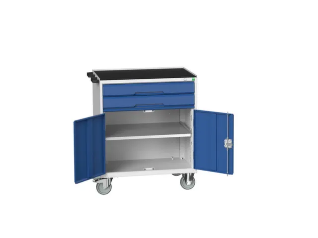 gereedschapswagen 965x800x600mm antislip blad 2 laden+kast, RAL5010