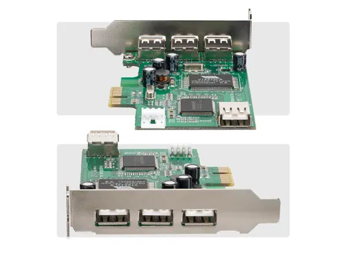 4-poort PCI Express Low Profile High Speed USB-kaart