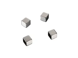 Glasbordmagneten Naga 10x10x10mm vierkant set a 4st. zilver