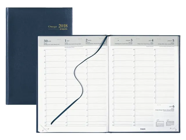 Agenda 2027 Brepols Omega Lima 7 jours/2 pages bleu