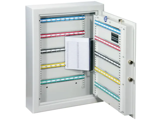 Sleutelkluis klasse A HxBxD 636x460x120mm 100haakjes 35kg Ral7035