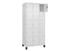 lockerkast,HxBxD 1950x900x500mm,3x5vakken,vak B 300mm,cil.-slot,voeten