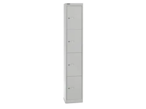 lockerkast,HxBxD 1802x305x305mm,1x4vakken,cil.-slot,romp lichtgrijs