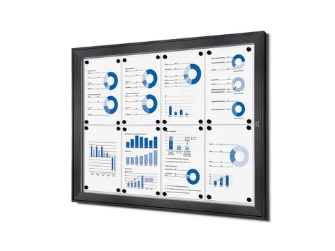 Vergrendelbaar vitrine mededelingenbord Indoor/Outdoor 8xA4 Antraciet