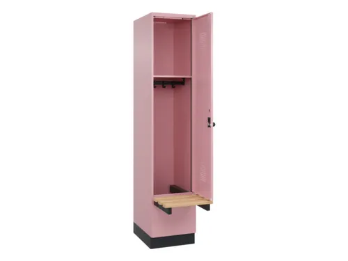 locker met bank,HxBxD 1950x400x815mm,1vak,vak B 400mm,draaigrendel