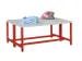 Banc Vestiaire 1000mm Double Assise Lames Plastique Piètement Ral3000