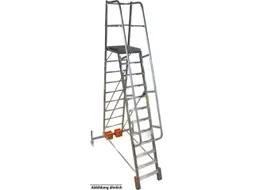 verrijdbare treden-platformladder,eenzijdig,9trede(n),stand H 2,1m