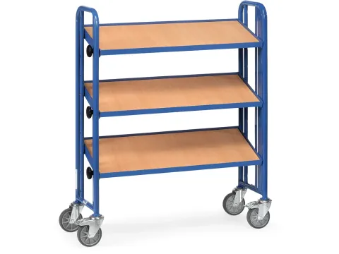 Bakkenwagens 2881 250kg 3 Etages Hout Ral5007