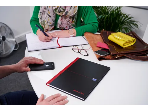 Notitieboek Oxford Black n' Red A4 96vel blanco zwart
