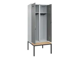 locker met bank,voor scheiding van kleding,HxBxD 2120x800x815mm,2vak