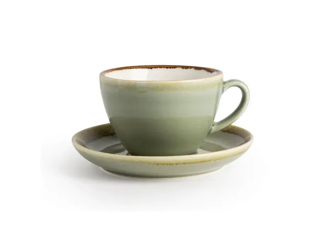 Cappuccinokopje Olympia Kiln 340ml 6 stuks mosgroen