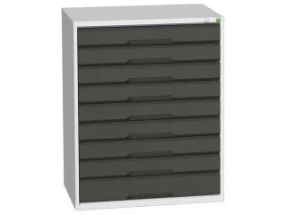 ladekast HxBxD 1000x800x550mm 9laden romp RAL7035 front RAL7016 - 1