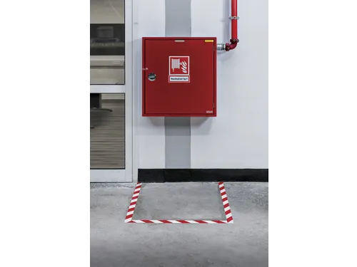 Vloermarkeringstape DURALINE 50mmx30m rood-wit