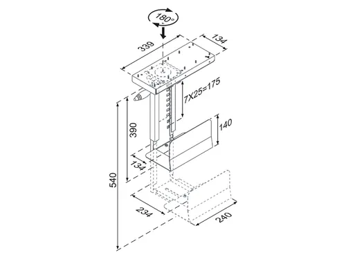 CPU houder D025 tot 20kg Zwart