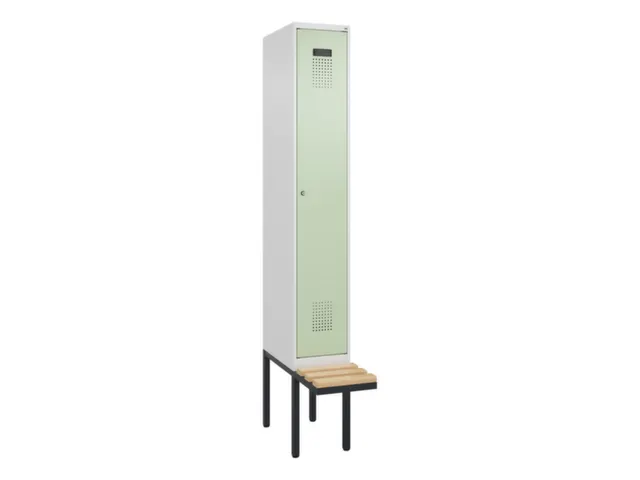 locker met bank,voor scheiding van kleding,HxBxD 2120x300x815mm,1vak