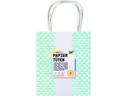 Tas met handvat Folia kraftpapier 115gr 18x21x8cm wit set à 3 dessins