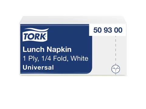 Serviettes Tork 509300 Lunch 1 épaisseur 33x33cm blanc 500 pièces