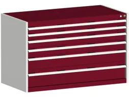 ladekast 800x1300x650mm 6laden zware lasten RAL7035 front RAL3004