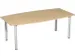 vergadertafel HxBxD 72x200x80cm vatvormig beuken 4voeten Alu