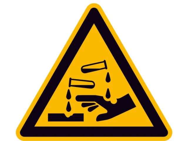 Waarschuwingsbord,Waarschuwing: Bijtende Stoffen,Sticker,Folie