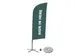 Drapeau de plage Alu Wind Set complet Impression "SIGN IN HERE" Gris