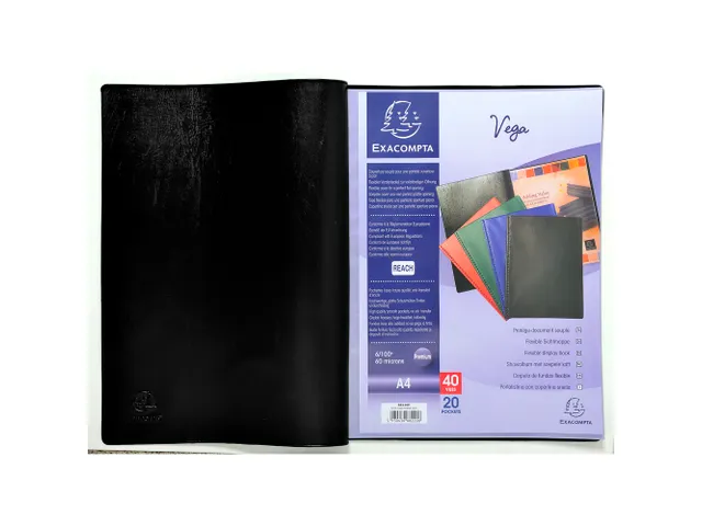 Protège-documents PVC - 40 vues - Vega opaque - A4 - Couleurs assorti