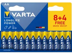 Longlife Power AA Batterijen pak à 12 stuks (8+4 gratis)