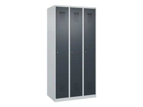 locker,HxBxD 1850x900x500mm,3vak,vak B 300mm,cil.-slot,staand op vloer