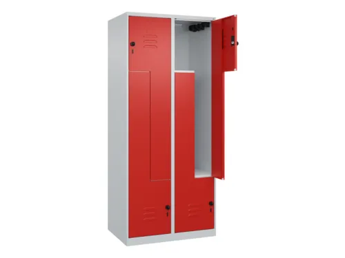 Z-garderobekast,HxBxD 1850x800x500mm,vak B 200/400mm,draaigrendel