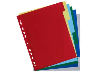 Tabbladen PP soepel A4+ 6 tabs ass - 2