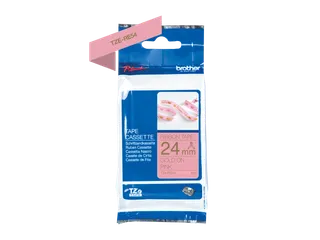 Brother TZe-RE54 stoflint goud op roze - breedte 24 mm, lengte 4 meter - 2