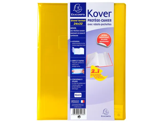 Protège-cahier translucide Kover - 24x32cm - Couleurs assorties