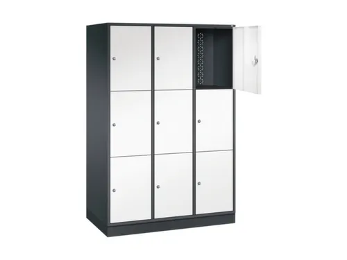 grootvolume-lockersysteem,HxBxD 1950x1220x600mm,3x3vakken,cil.-slot