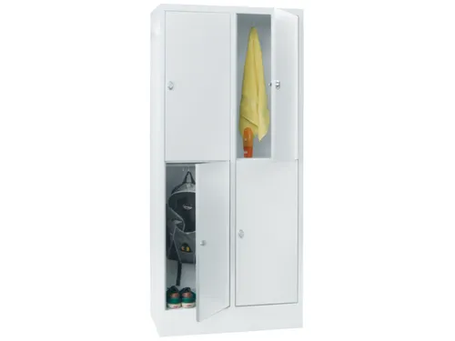 lockerkast,RAL 7035,HxBxD 1850x800x500mm,2x2vakken,vak B 400mm